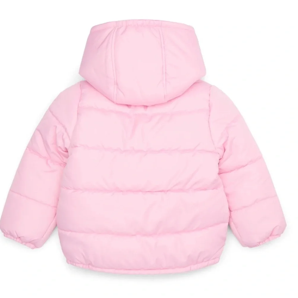 London Fog Pink Kids Puffer Jacket NEW XL 10-12 Hooded Full Zip
